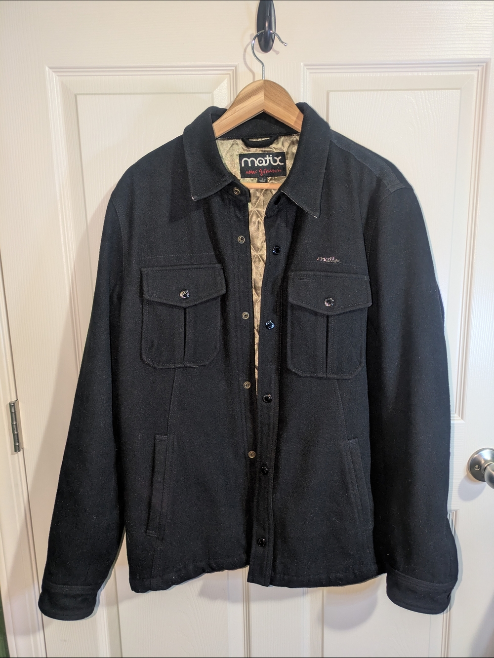 Matix Men's Black Quilted-Lined Shirt Jacket